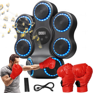Zeligerstar Musical Boxing Machine, Interactive Boxing Trainer, Wall Mounted Boxing Training Equipment with Gloves for Adults and Children, Home, Indoor and Gym.