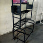 Zeligerstar Dumbbell Storage Rack, Three-Tier Wheeled Fitness Dumbbell Stand, Storage Rack for Barbells and Kettlebells, Complete with Hooks and Baskets, High-Capacity Sports Equipment Storage Rack for Home Gyms
